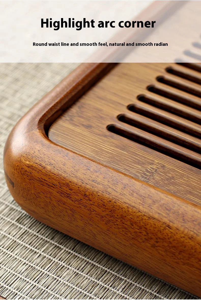 Tea Tray Home Small Solid Wood Pear Wood Dry Soaking Platform Water Storage Tea Set Tea Tray Wooden Tray