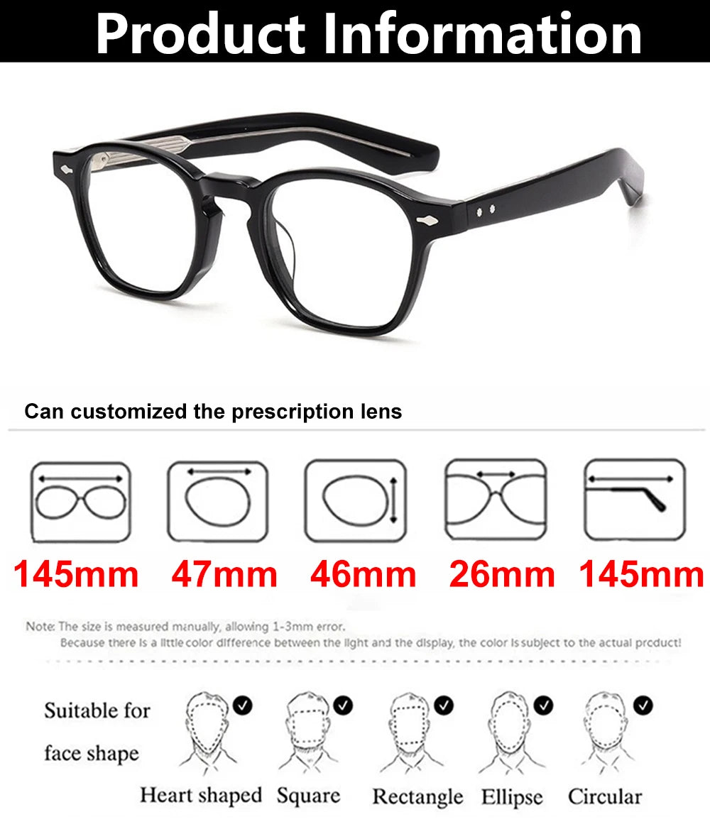 Square Acetate Ultralight Eyeglasses Frame