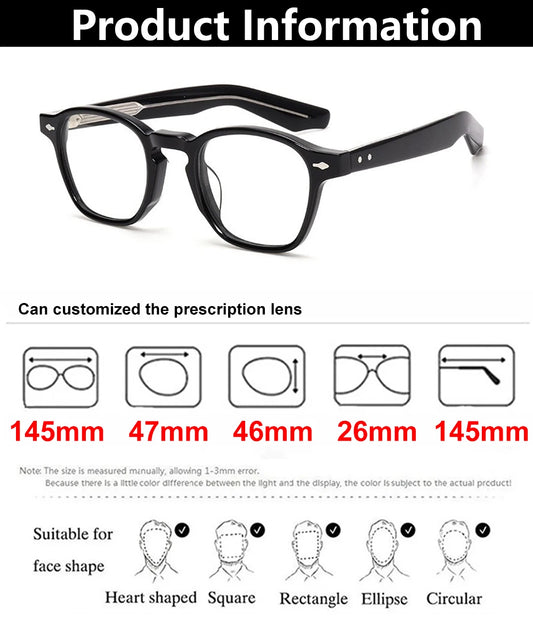 Square Acetate Ultralight Eyeglasses Frame