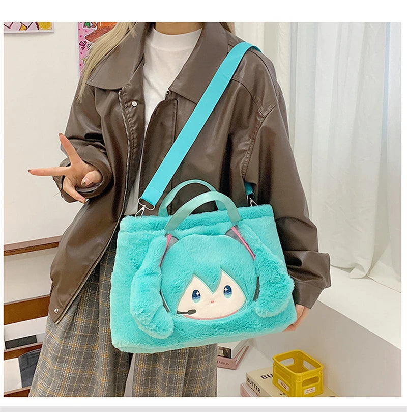 Kawaii Anime Character Plush Messenger Bag Soft Shoulder Bag