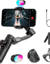 Smart X Pro Kit 3-Axis Gimbal Stabilizer Set with RGB Magnetic Light OLED Display LED Light Focus Wheel(Black)