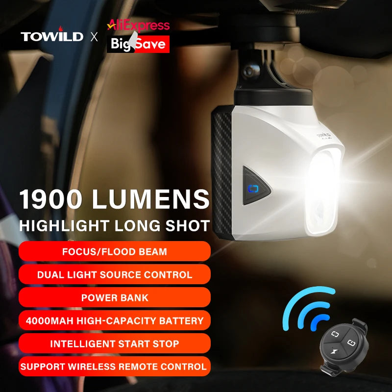 DL1200S/DL1700 Bicycle Light With Cut-Off Line Beam1900LM Rechargeable Front Light Power Bank Mtb Cycling Headlights