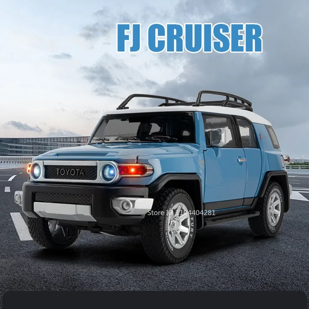 1:24 Land Cruiser FJ LC80 Toy Model Diecast Alloy Car Sound Light Pull Back Doors Opened Miniature Vehice Friend's Birthday Gift
