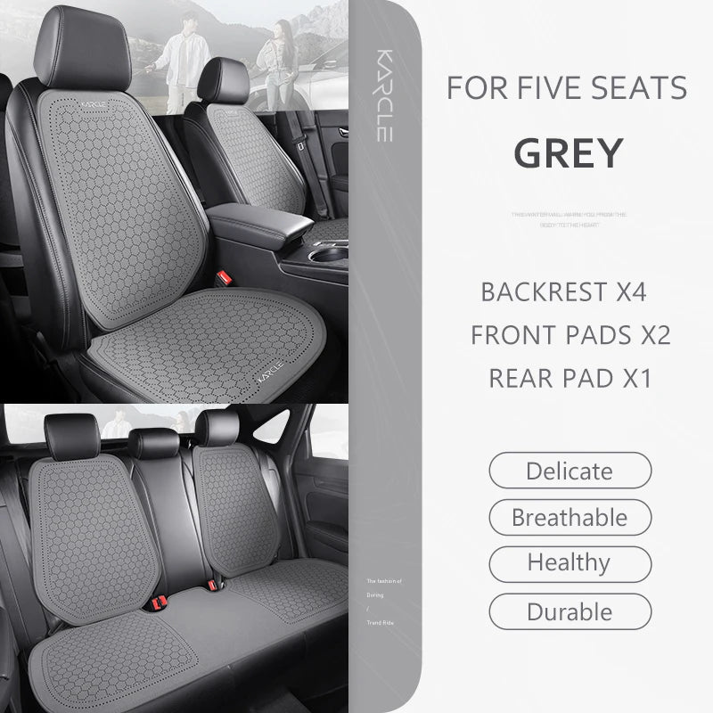 Car Seat Cushion Breathable Hole Universal Suede Car Seat Covers Front Rear Auto Seat Pads Four Season Car Chair Mat Accessories