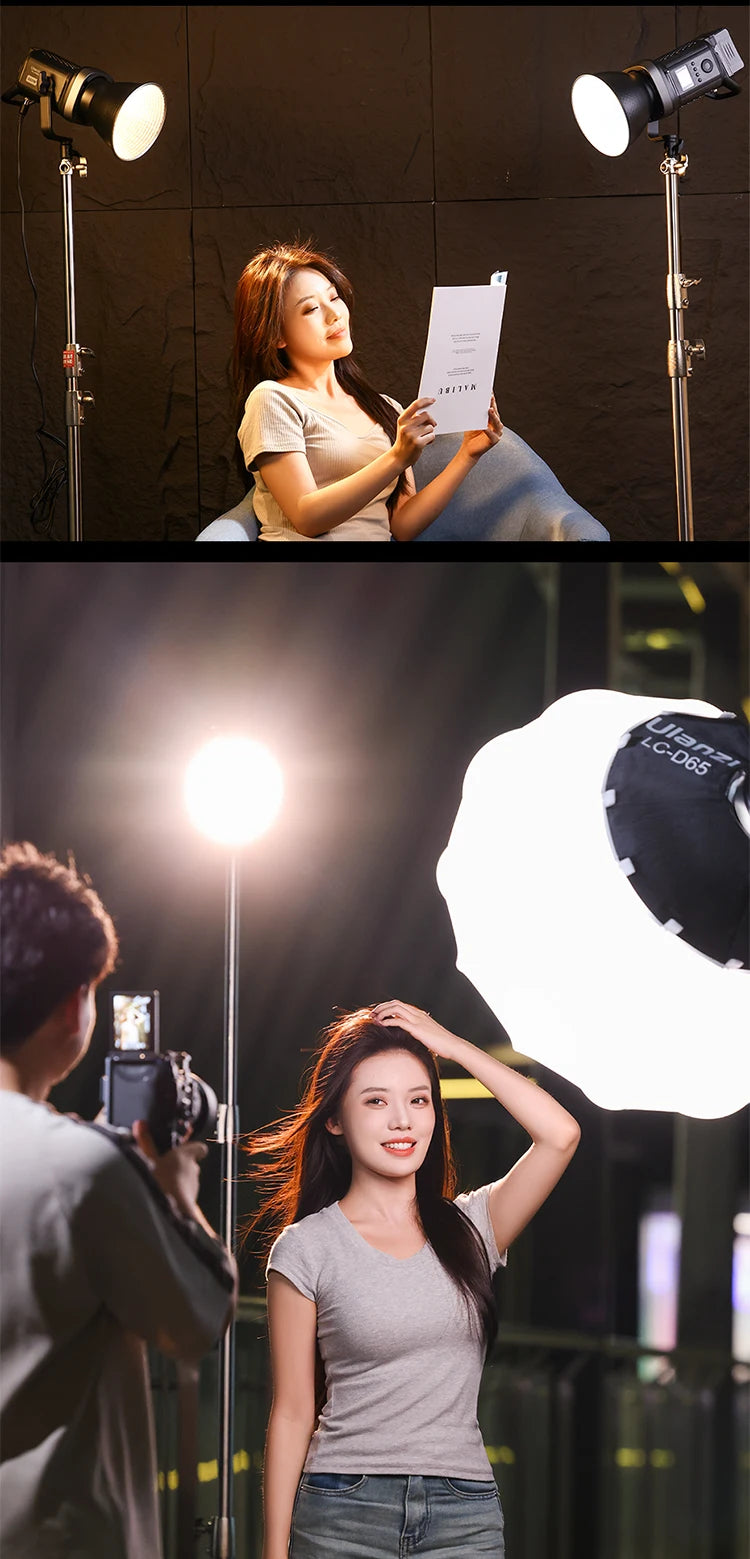 200W Bi-Color LED Video Light – Dimmable, Wireless APP Control, Continuous Studio & Photography Lighting