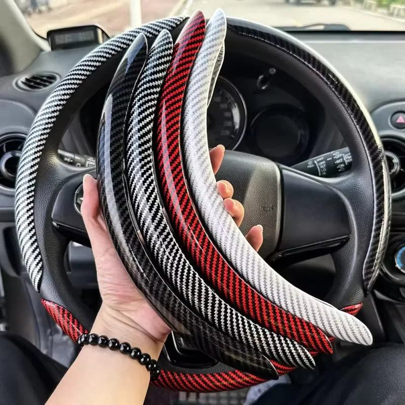 Carbon Fiber Silicone Car Steering Wheel Cover Anti Slip