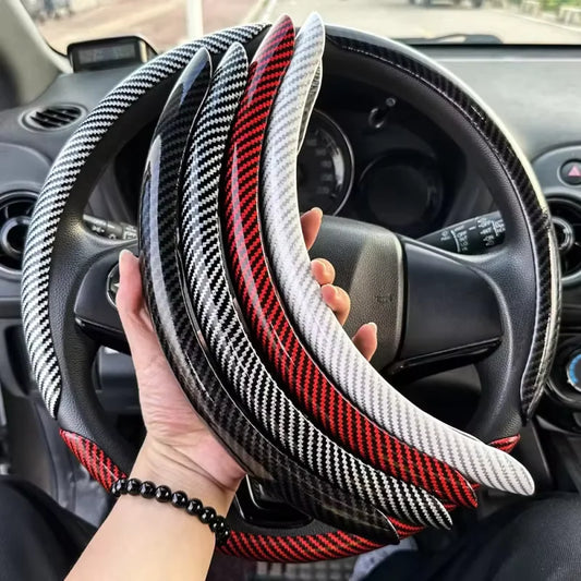 Carbon Fiber Silicone Car Steering Wheel Cover Anti Slip