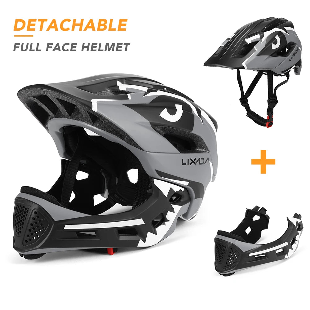 Kids Detachable Full Face Cycling Helmet For Bike Skateboard And Roller Skating