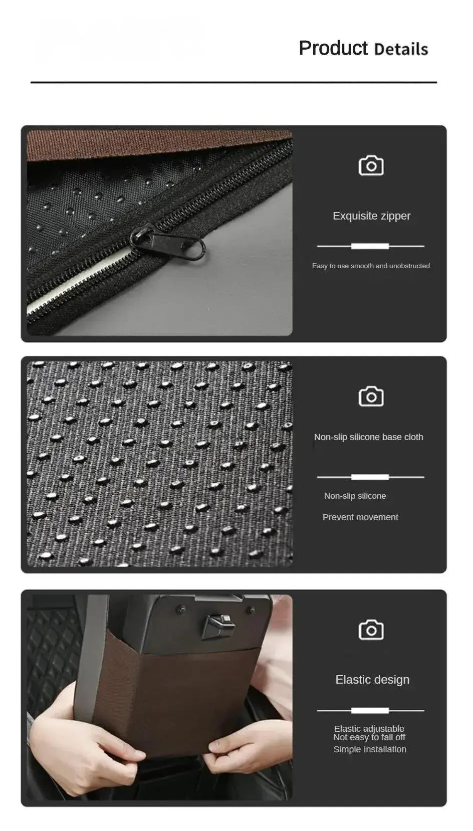 Wave Embroider PU Leather Car Armrest Mat Center Console Arm Rest Protection Cushion Auto Armrests Storage Box Cover Pad