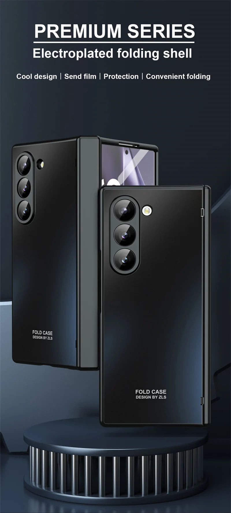 Anti-Shock Frosted Plating Full Body Case for Samsung Galaxy Z Fold 4 Fold4 Fold5 Fold3 Fold 5 3 2 5G fold2 Screen Glass film ﻿