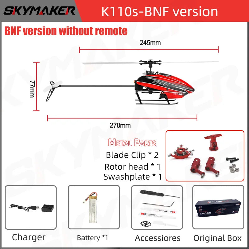 XK K110s RC Helicopter BNF 2.4G 6CH 3D 6G System Brushless Motor RC Quadcopter Remote Control Drone Toys For Gifts