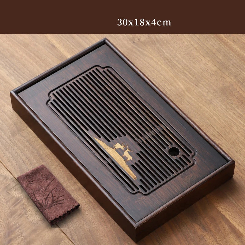 Chinese Natural Bamboo Tea Tray Water Storage Kung Fu Tea Set Household Rectangular Tea Board Chinese Tea Storage Tray