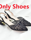African Wedding Shoes and Bag Set with Rhinestone Italian Design Shoes with Matching Bags Nigerian Lady Party Pumps