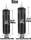 100/120cm Unfilled Heavy Punching Bag Professional Boxing Sandbag with Hanging Accessorie for MMA Muay Thai Kickboxing Taekwondo