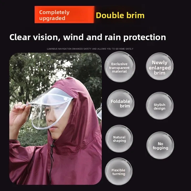 Large Double Person Waterproof Motorcycle Rain Poncho with Foot Coverage