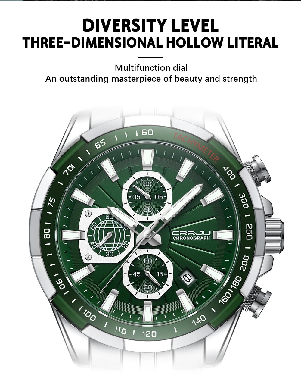 Men's Watches Fashion Business Multifunction Quartz Chronograph with Auto Date and Luminous Hands Relogio Masculino