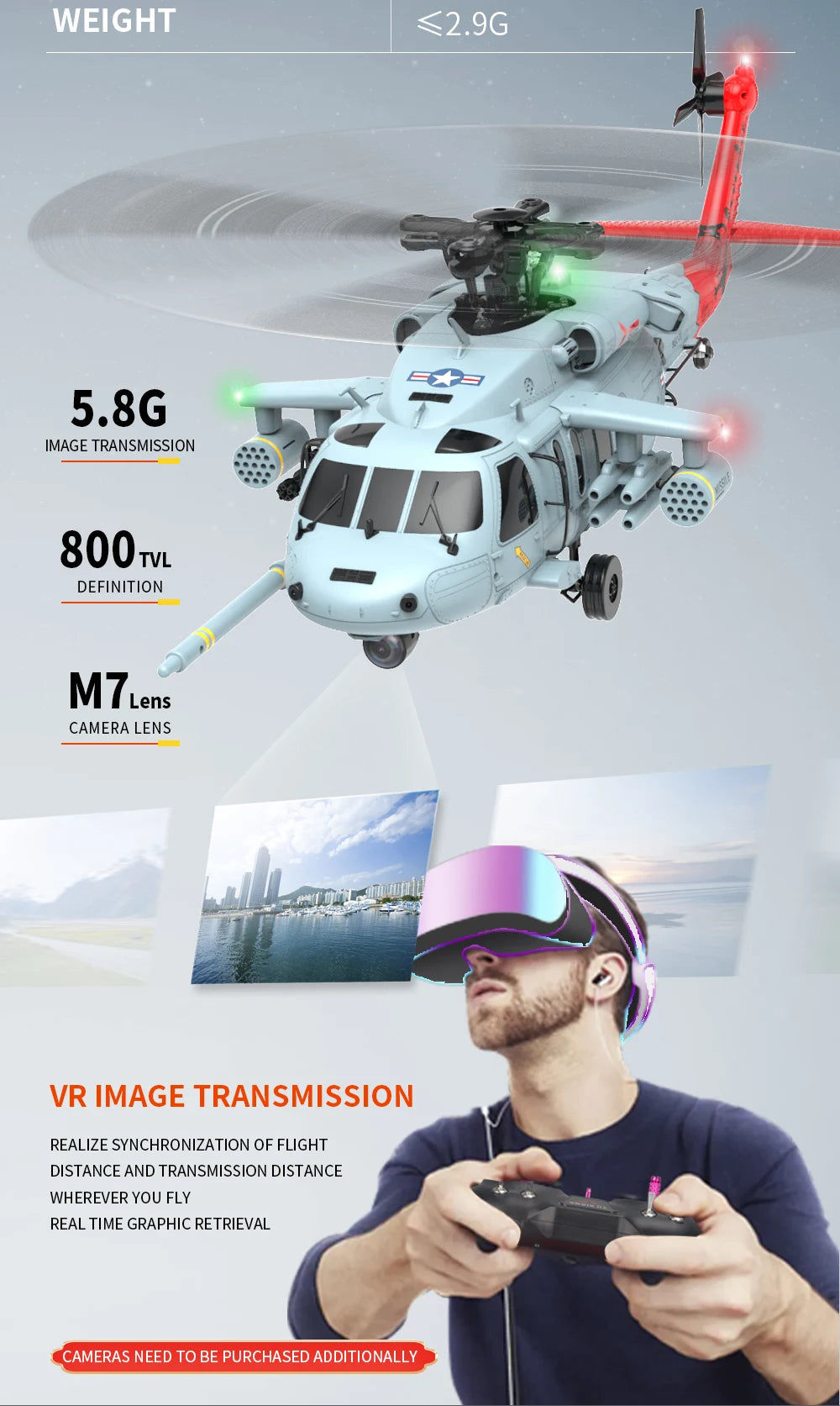 GPS Remote Control Military Helicopter With Smart Return