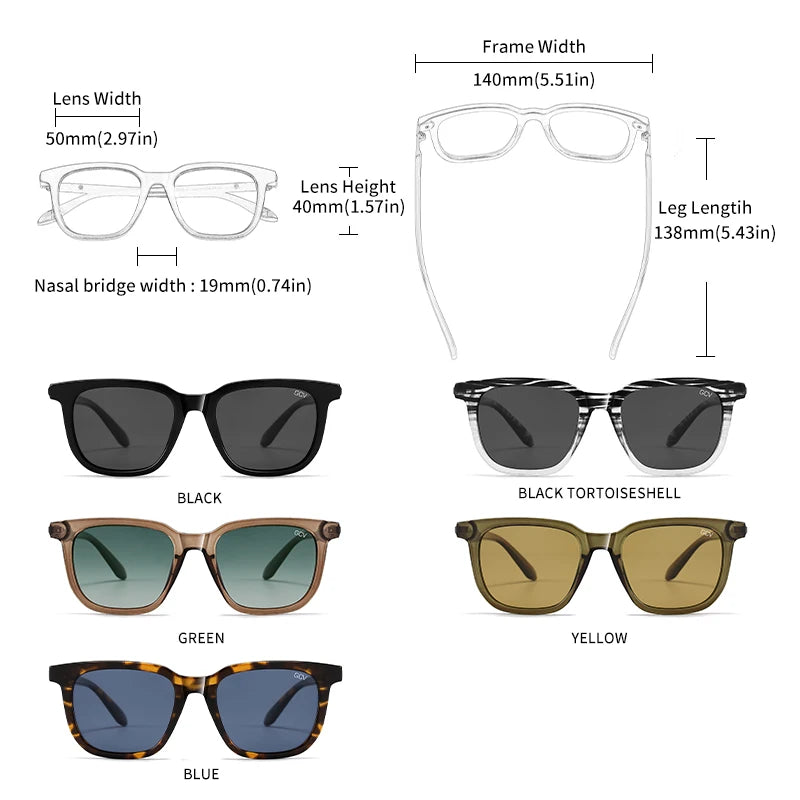 Cat Eye Square Acetate Polarized UV400 Fashion Sunglasses for Outdoor Driving Fishing Eyewear