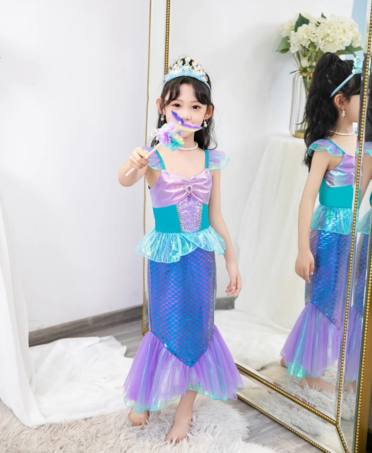 New Girl Dresses Princess Costume Kids Mermaid Cosplay Costume Kids Carnival Birthday Party Prom Costume Party Dresses For girls