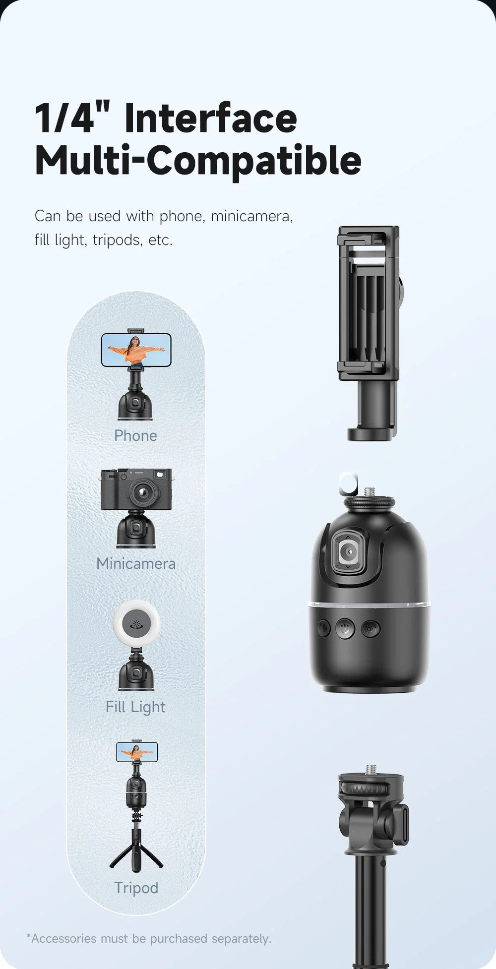 P03 Gimbal Stabilizer for Mobile Phone AI 360 Follow Selfie Stand Face Tracking Desktop Gimbal for Cellphone and Cameras