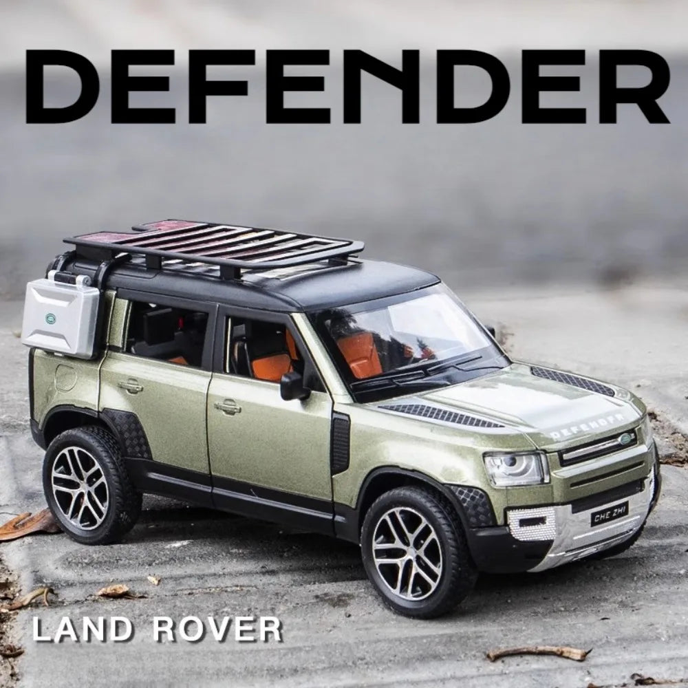 1:24 Scale Land Rover Defender Range Rover Model Car Toy Metal Diecast Sound Light Off Road Vehicles Miniature Models Boys Gifts