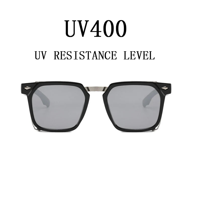 Vintage Square Punk Sunglasses With UV400 Protection