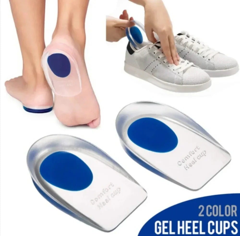 2 Pcs Silicone Heel Pad Heel Pain Relieves Pain Damping Heel Sole and Achilles Tendon Long-term Care Tool Foot Massage Care Pad