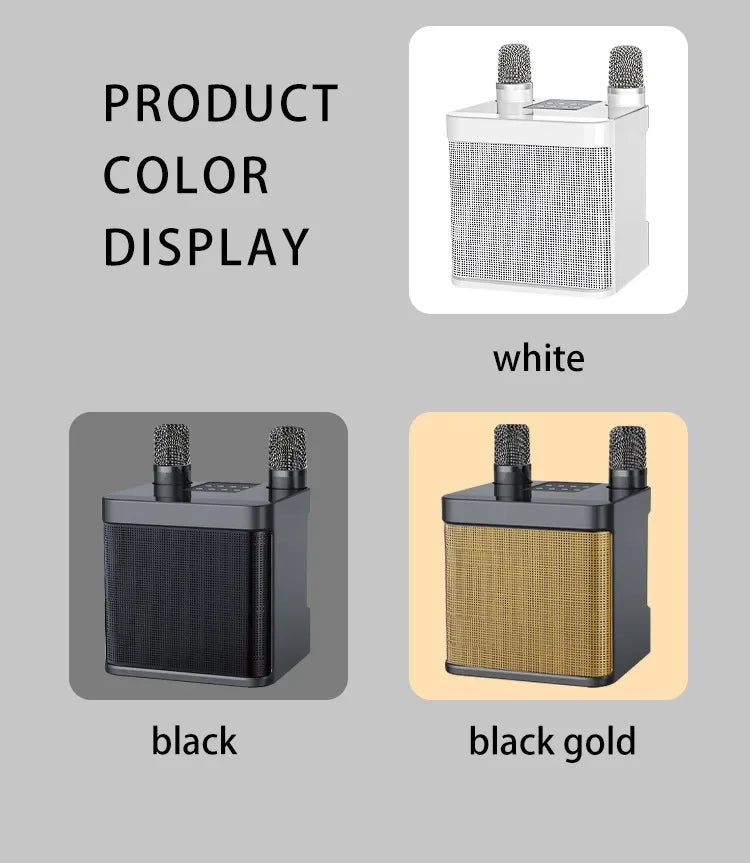 Portable Dual Microphone Karaoke Machine for Adults  Speaker Home KTV System HIFI Stereo Bluetooth Mic