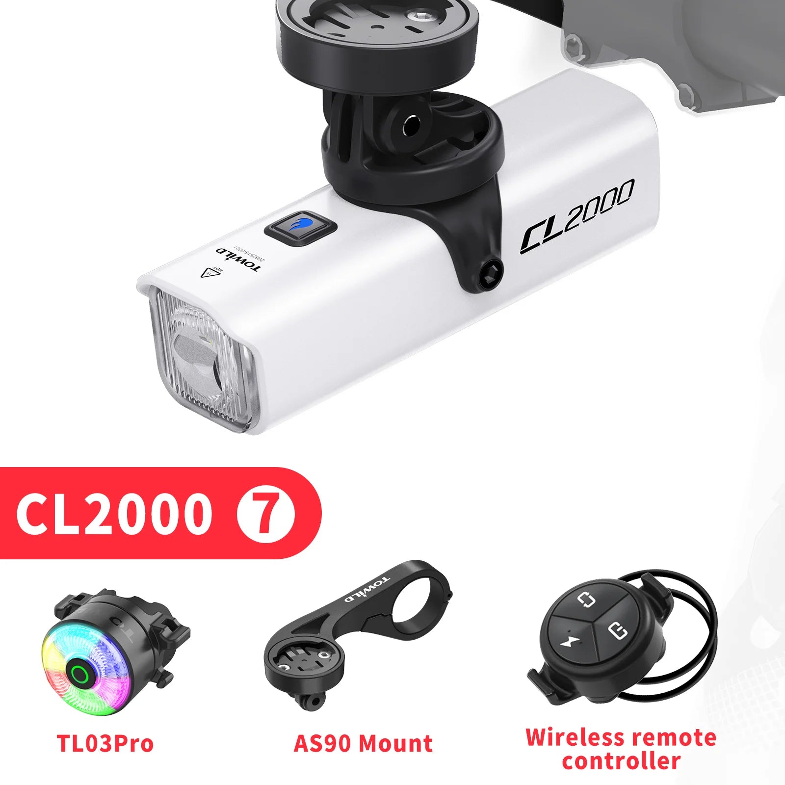 CL2000 Bicycle Light With Cut-off Line Beam 2000LM Rechargeable 5000mAh Led Bike Front Lights IPX6 MTB Cycling Headlights