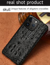 100% Genuine Crocodile Leather Phone Case For iPhone 16 15 14 Pro Max 15Pro 16 Plus Luxury Shockproof Back Cover