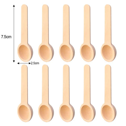 Mini Wooden Spoons Kitchen Spice Condiment Seasoning Salt Sugar Coffee Teaspoons Scoops Short Handle Wood Spoon Home Tableware