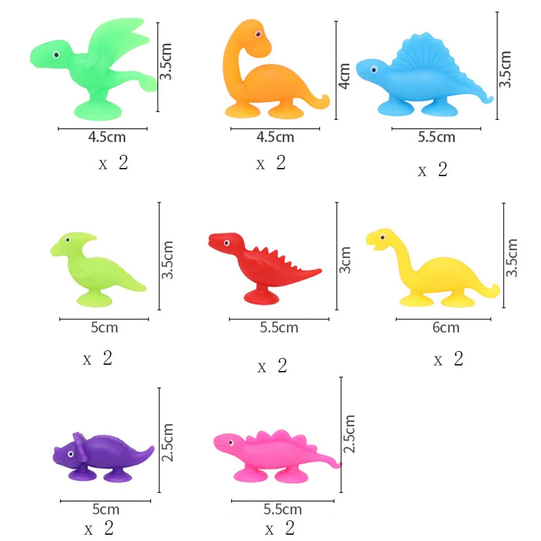 Number Letter Suction Cup Toys Soft Silicone Building Blocks Toy Animal Shape DIY Puzzle Game  Sensory Sucker Bath Toys