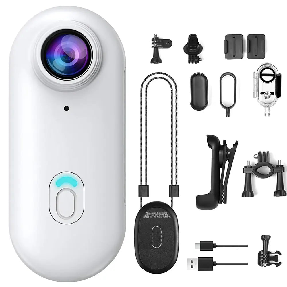4K Thumb Camera Mini Sports Bodycam Waterproof Magnetic Action Camera for Helmet Bicycle Vlog Recording