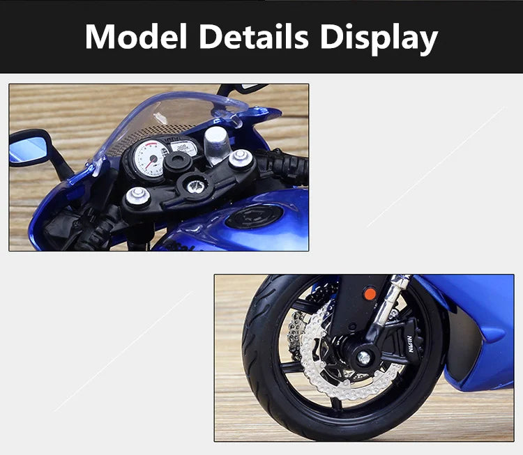 Diecast Kawasaki Ninja ZX6R Racing Motorcycle Model 1 to 12 Scale