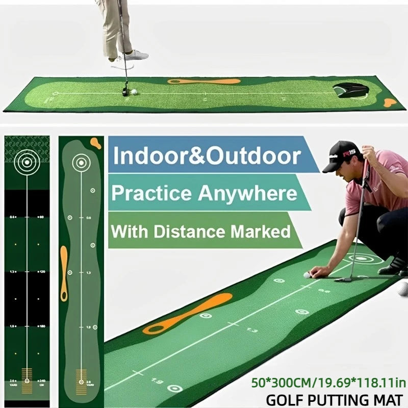50X300CM Golf Putting Green Mat Indoor Equipment For Home Office Mini Training Practice Durable Hitting Garden Aid For Outdoor