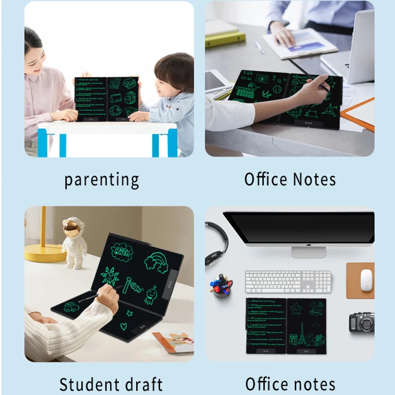 14.3-inch Folding Screen  LCD Superfine Handwriting Writing Board Meeting megnetic to Eras Drawings Tablet Split screen