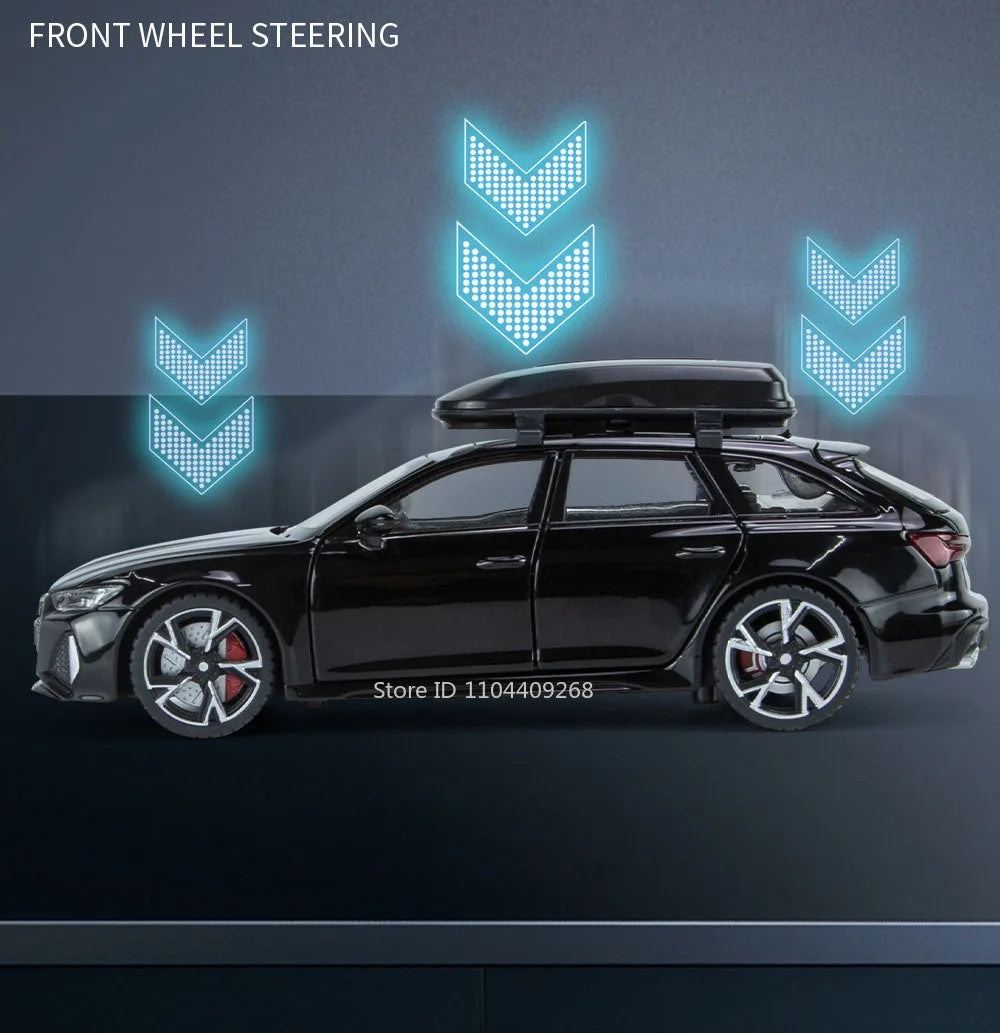 1:32 Scale RS6 RS7 Car Model Toy Alloy Diecast Doors Opened Simulation Sound Light Pull Back Vehicle Models Ornaments Boys Gifts