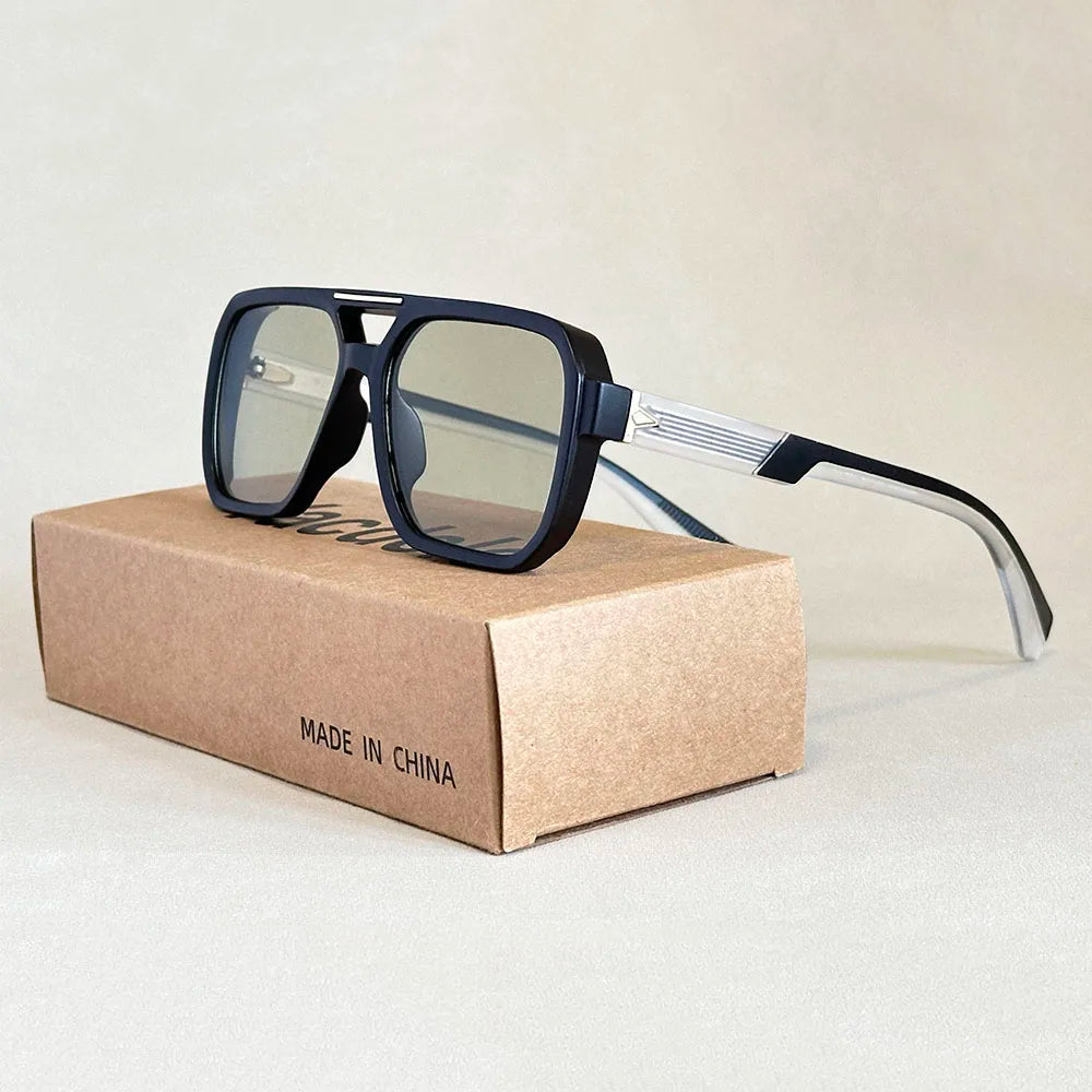 Square Frame Vintage Sunglasses With UV400 Protection