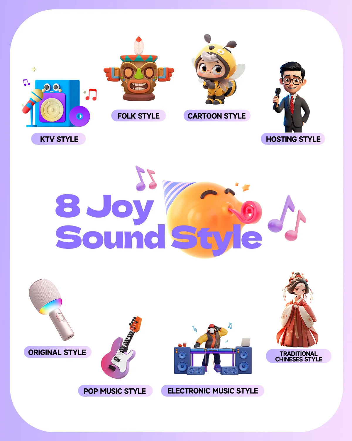 Wireless Bluetooth Karaoke Microphone, 5-in-1 Portable Handheld Mic Speaker with Dynamic Lights, Karaoke Microfono for Car