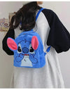 Disney Plush Backpack Ins Japanese Blue Stitch Funny Cartoon Large-Capacity Student Backpack Kindergarten Bag