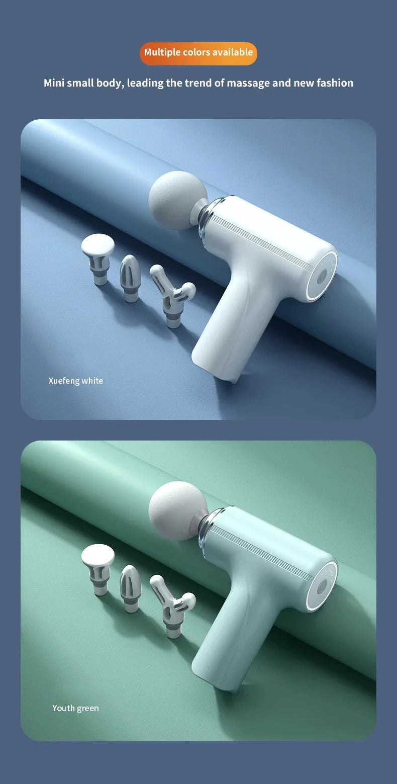 Portable AI Fascial Massage  Electric Percussion Massager Body Relaxation With 4 Replaceable Massage Head LED Night Light