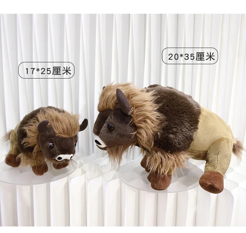 Lifelike Bull Buffalo Cow Bison Plush Stuffed Animal