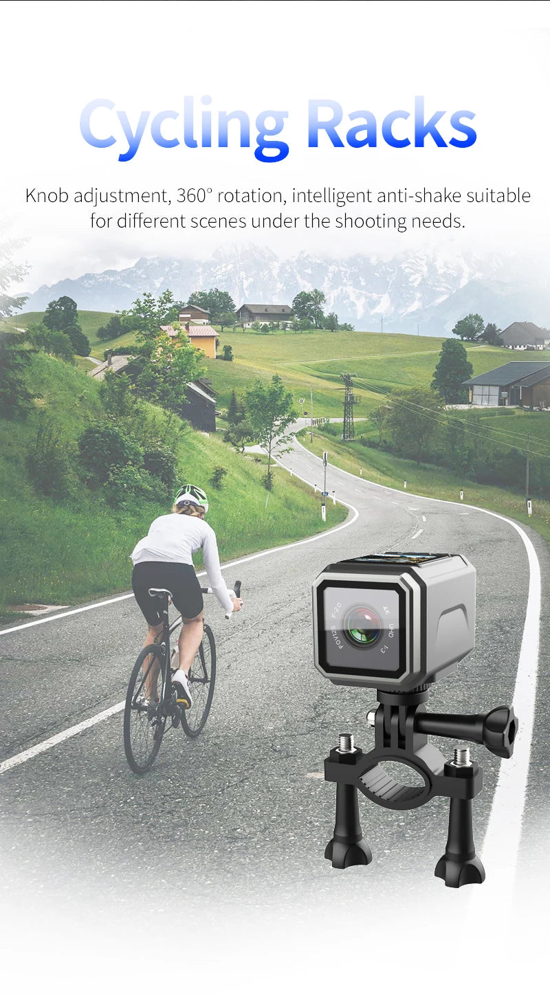 4K Ultra HD WiFi Mini Action Camera Wearable Helmet Bicycle Motorcycle Sports Camera with Wide Angle Lens and Built In Mic