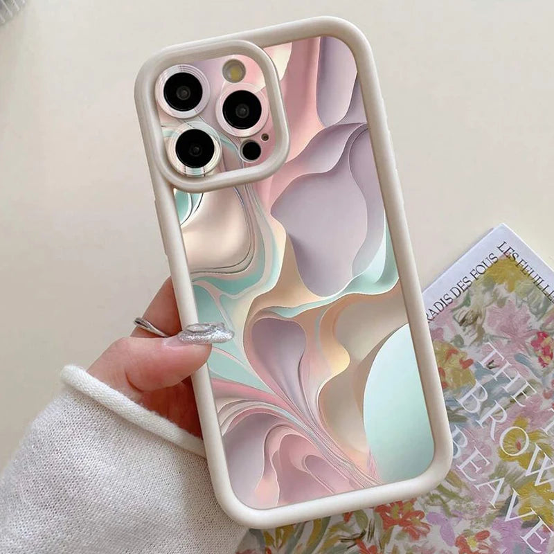 Cloudy Rainbow Design Print Phone Case for IPhone 14 15 16 17Air Pro Max 16E Shockproof Soft Cover