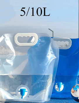 5/10L Camping Water Bag Portable Folding Water Bucket Large Water Container Outdoor Travel Collapsible Pouch Can Camping Supplie