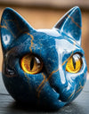 Room Embellishment Finish Home Decor Amber Eyes Black Cat Figurine Resin Ornament Halloween Office Bookshelf Decor