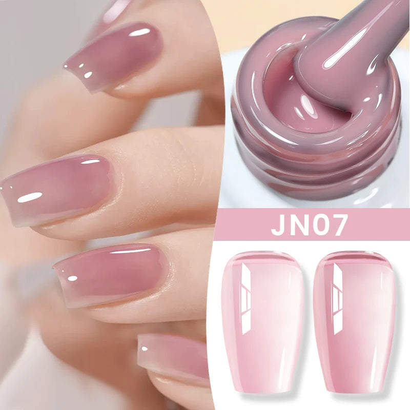 10ml Jelly Nude Gel Nail Polish Autumn Amber Semi Transparent Manicure Soak off UV LED Nails Gel Varnish