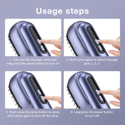 Electric Head Massage Comb Multifunctional Massage Comb Essential Oil Atomization Introduction Comb for Hair Development