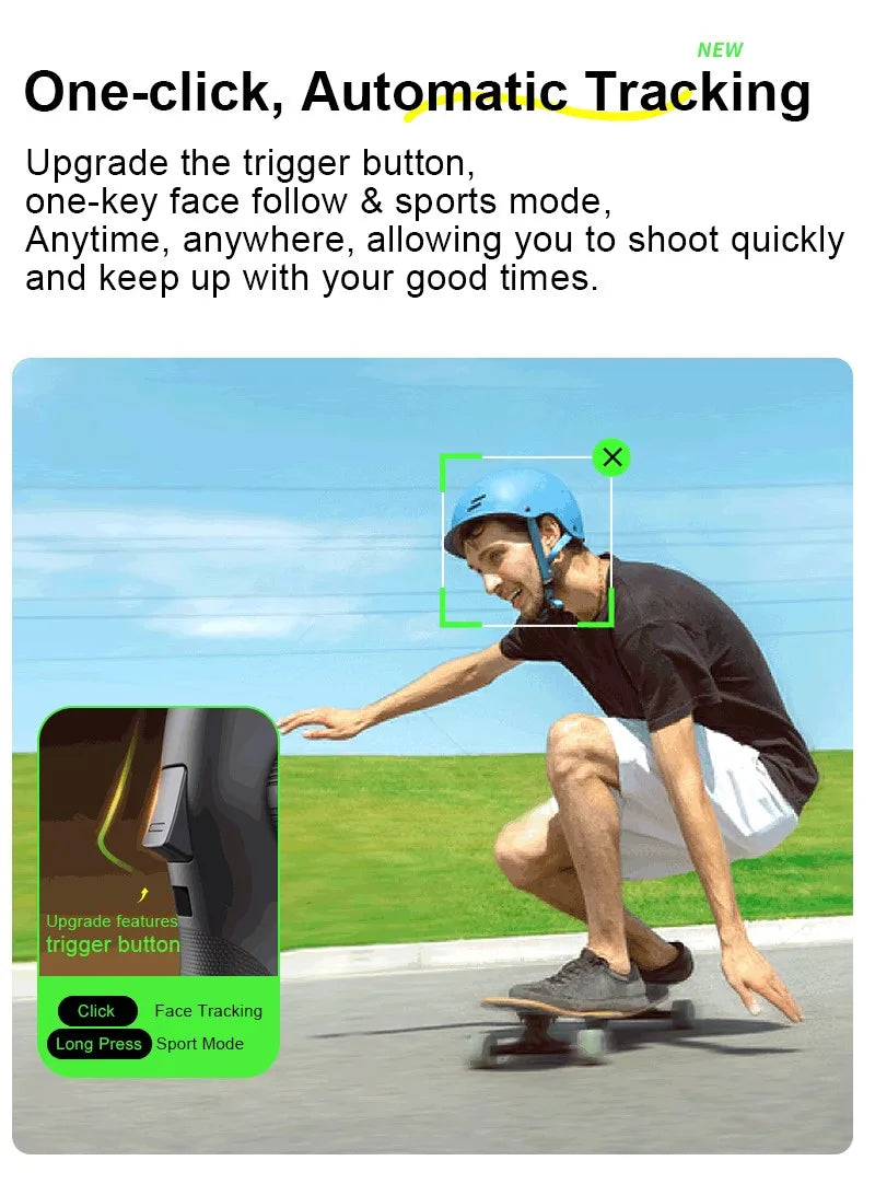 3-Axis Handheld Gimbal Phone Stabilizer with Extension Rod  8.0 Anti Shake Face Tracking for Phone Outdoor Shooting Vlog
