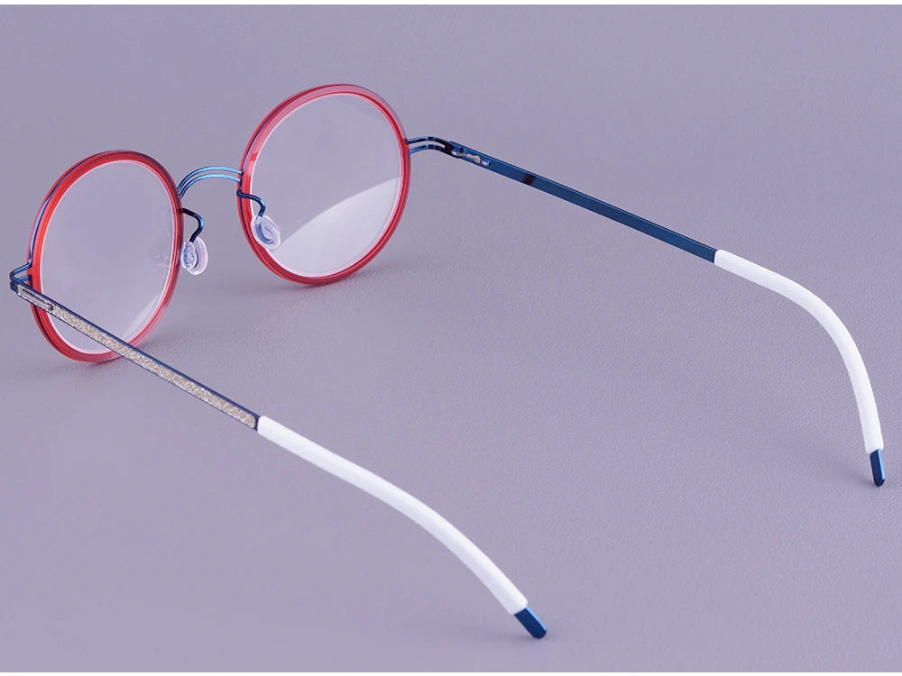 Vintage Round Titanium Acetate Eyeglasses Frame